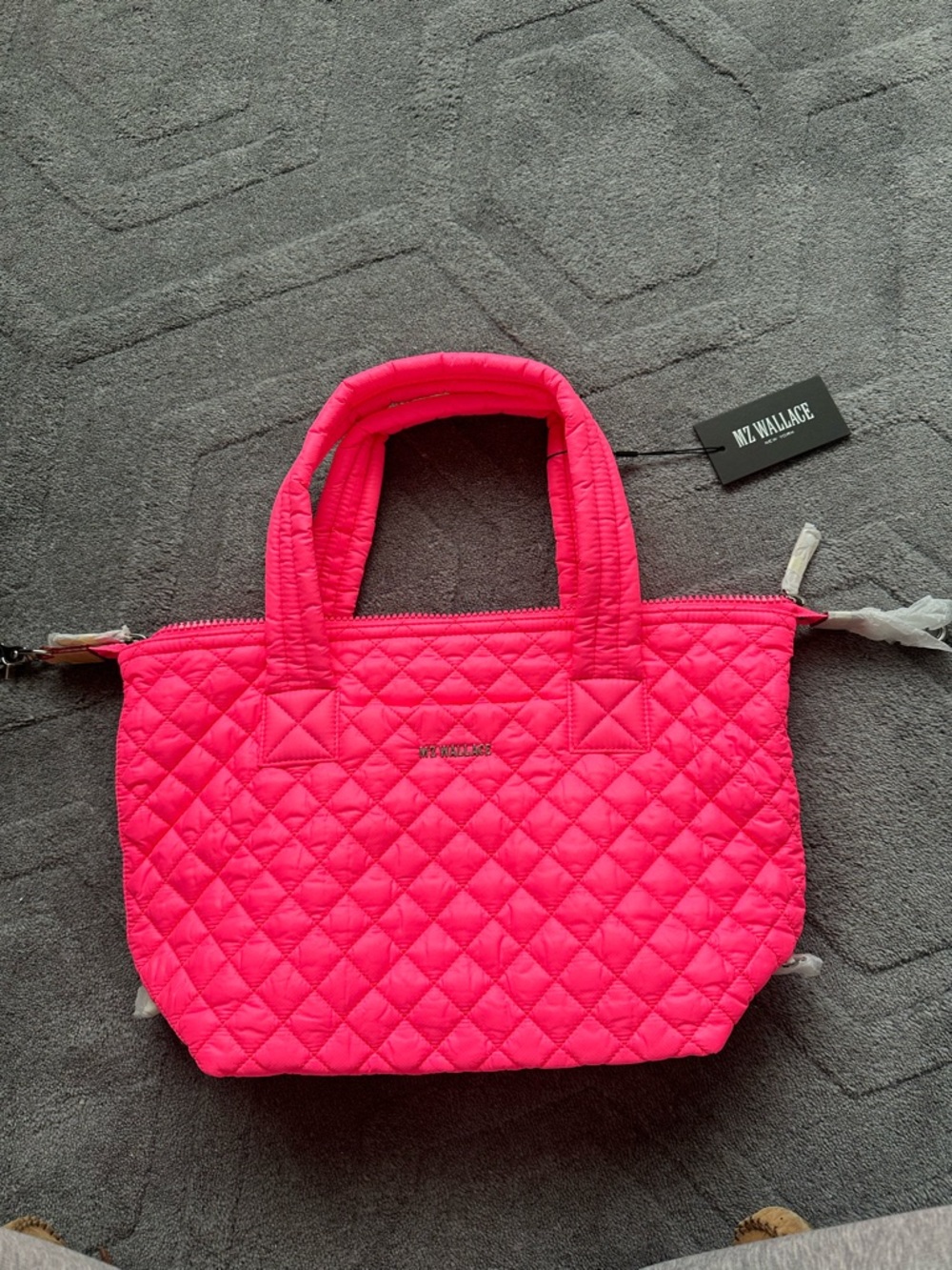 MZ Wallace Quilted Mini Tote in Neon Pink